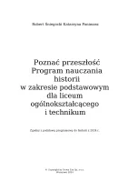 Poznać przeszłość. Program nauczania do historii liceum i technikum. Zakres podstawowy. Podstawa programowa 2024
