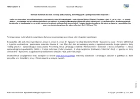 Hello Explorer 3 Rozkład materiału 120 godzin