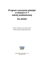Program nauczania plastyki w klasach 4–7 szkoły podstawowej „Do dzieła!”