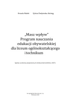 „Masz wpływ” Program nauczania edukacji obywatelskiej dla liceum ogólnokształcącego i technikum