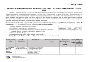 Rozkład materiału z planem wynikowym „To się czyta!” dla klasy 3 branżowej szkoły I stopnia