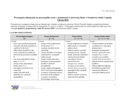 Wymagania edukacyjne, kl. 1