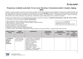 Rozkład materiału z planem wynikowym „To się czyta!” dla klasy 2 branżowej szkoły I stopnia