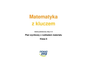 Plan wynikowy, klasa 6, 2025