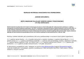 Junior Explorer 6 Rozkład materiału 90 godzin - 2025