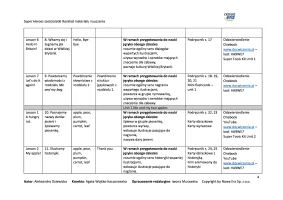 Super Heroes sześciolatki Rozkład materiału nauczania
