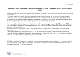 Plan wynikowy z rozkładem materiału, kl. 3