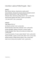 Lista lektur Wielka Przygoda klasa 1