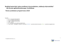 Rozkład materiału i plan wynikowy do przedmiotu „edukacja obywatelska”  dla liceum ogólnokształcącego i technikum