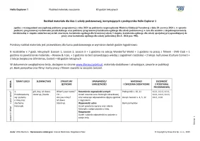 Hello Explorer 1 Rozkład materiału 60 godzin