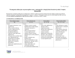 Wymagania edukacyjne, kl. 2