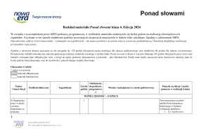 Ponad słowami 4. Rozkład materiału. Edycja 2024