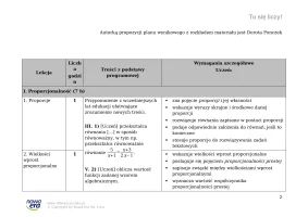 Plan wynikowy z rozkładem materiału, kl. 3