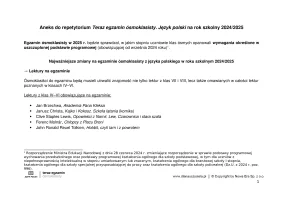 Egzamin 2024/2025 - ANEKS do repetytorium z języka polskiego „Teraz egzamin ósmoklasisty”