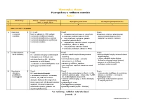 Plan wynikowy, klasa 7