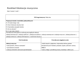 Rozkład Edukacja muzyczna kl.3 sem.2 cz.1