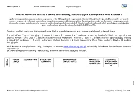 Hello Explorer 2 Rozkład materiału 60 godzin