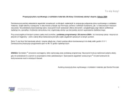 Plan wynikowy z rozkładem materiału, kl. 2