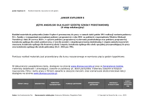 Junior Explorer 6 Rozkład materiału 150 godzin- 2025