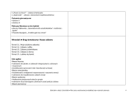 Plan pracy – cele ogólne, semestr 1