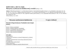 Plan pracy – cele ogólne, semestr 1