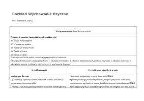 Rozkład Wychowanie fizyczne kl.3 sem.1 cz.2