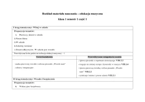 Rozklad Edukacja muzyczna klasa 1 semestr 1