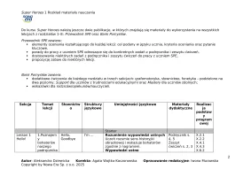Super Heroes 1 Rozkład materiału nauczania 60 godzin