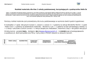 Hello Explorer 3 Rozkład materiału 60 godzin