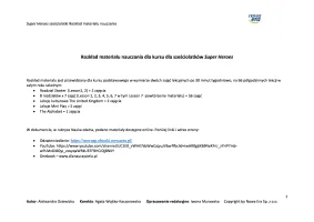 Super Heroes sześciolatki Rozkład materiału nauczania